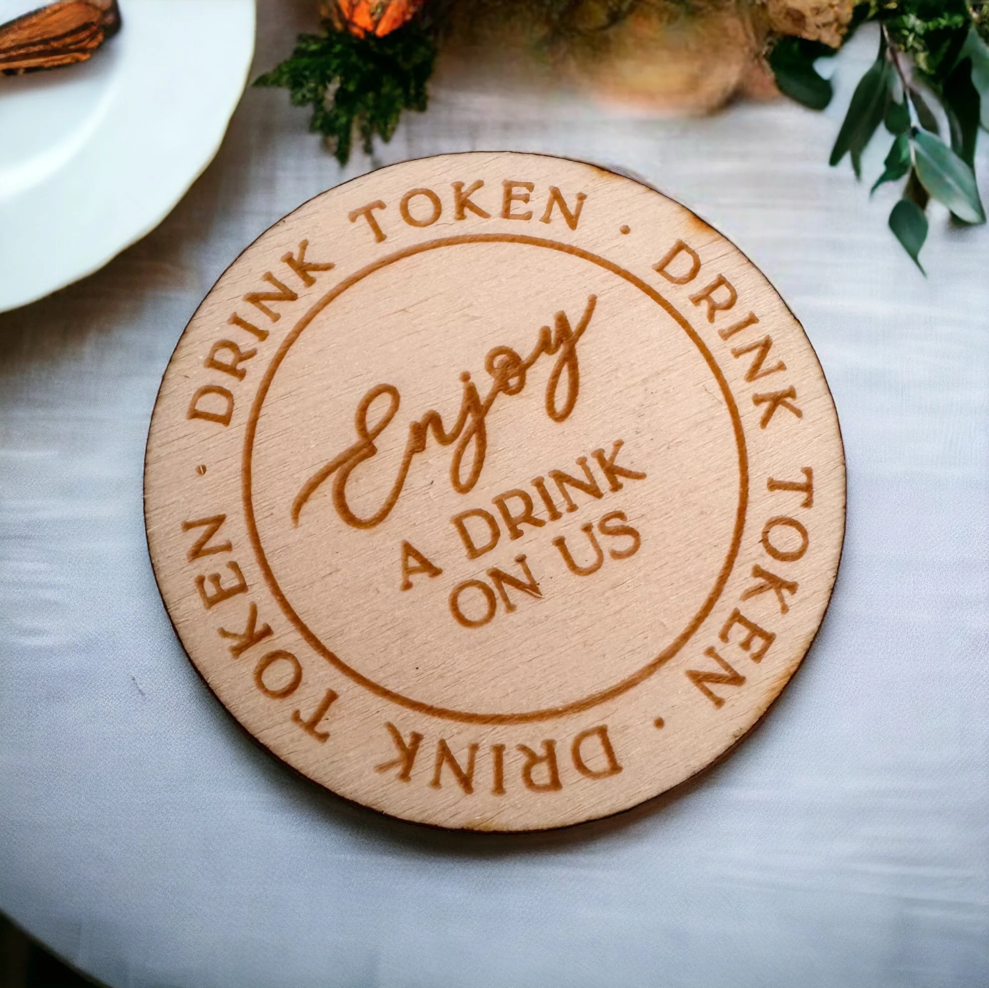 Engraved Wedding Favor Drink Token - Image 4