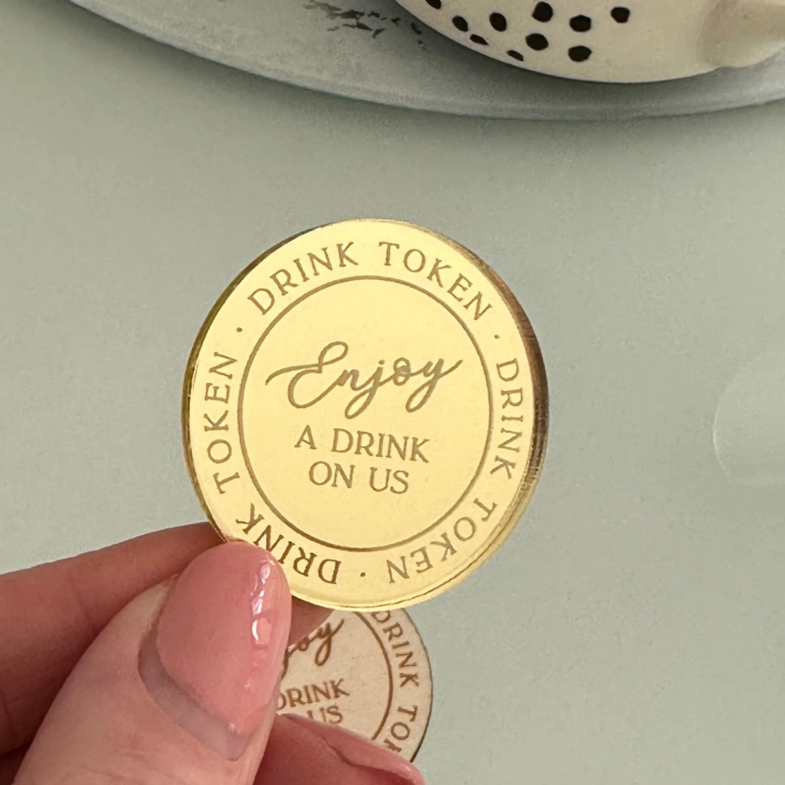 Engraved Wedding Favor Drink Token - Image 3