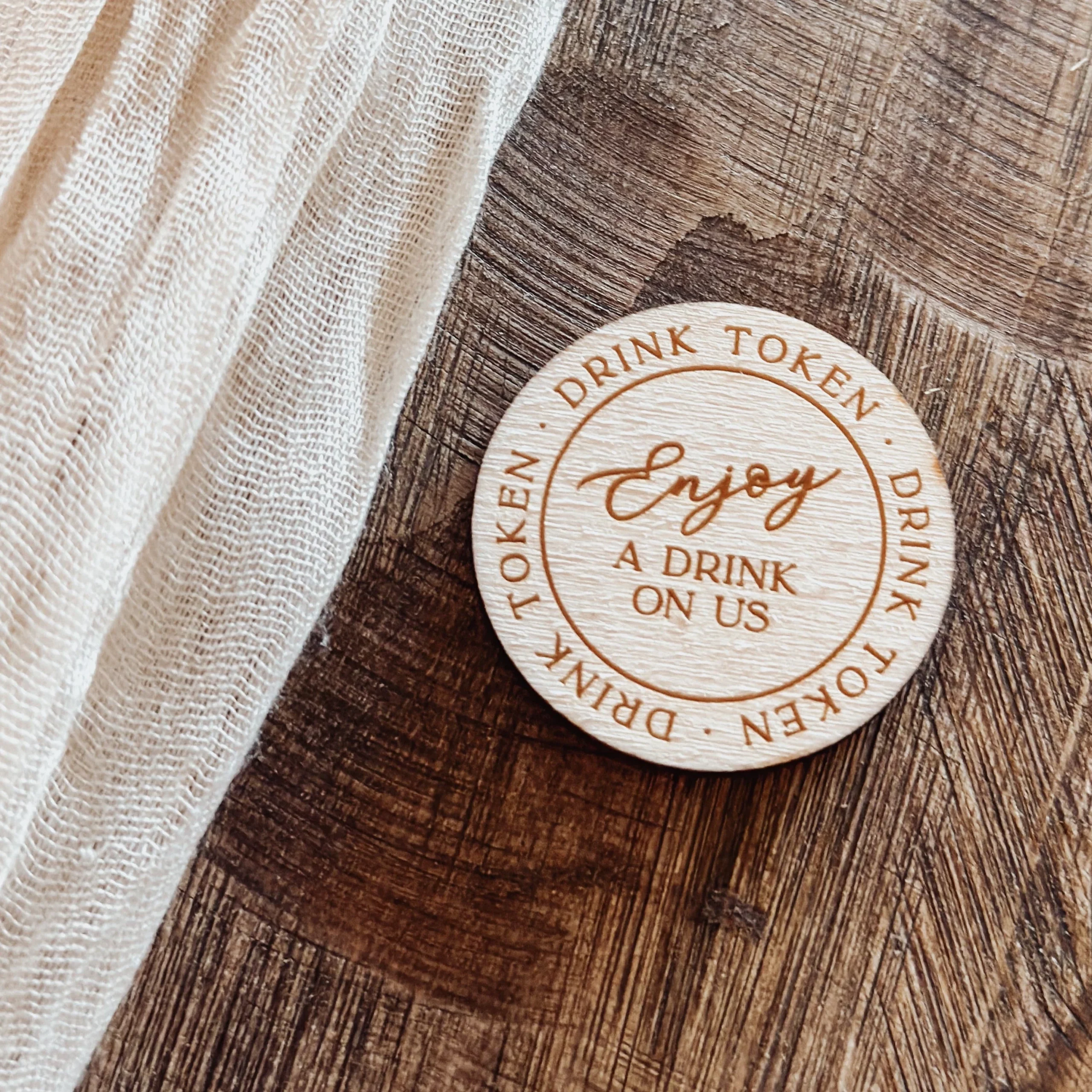 Engraved Wedding Favor Drink Token - Image 2