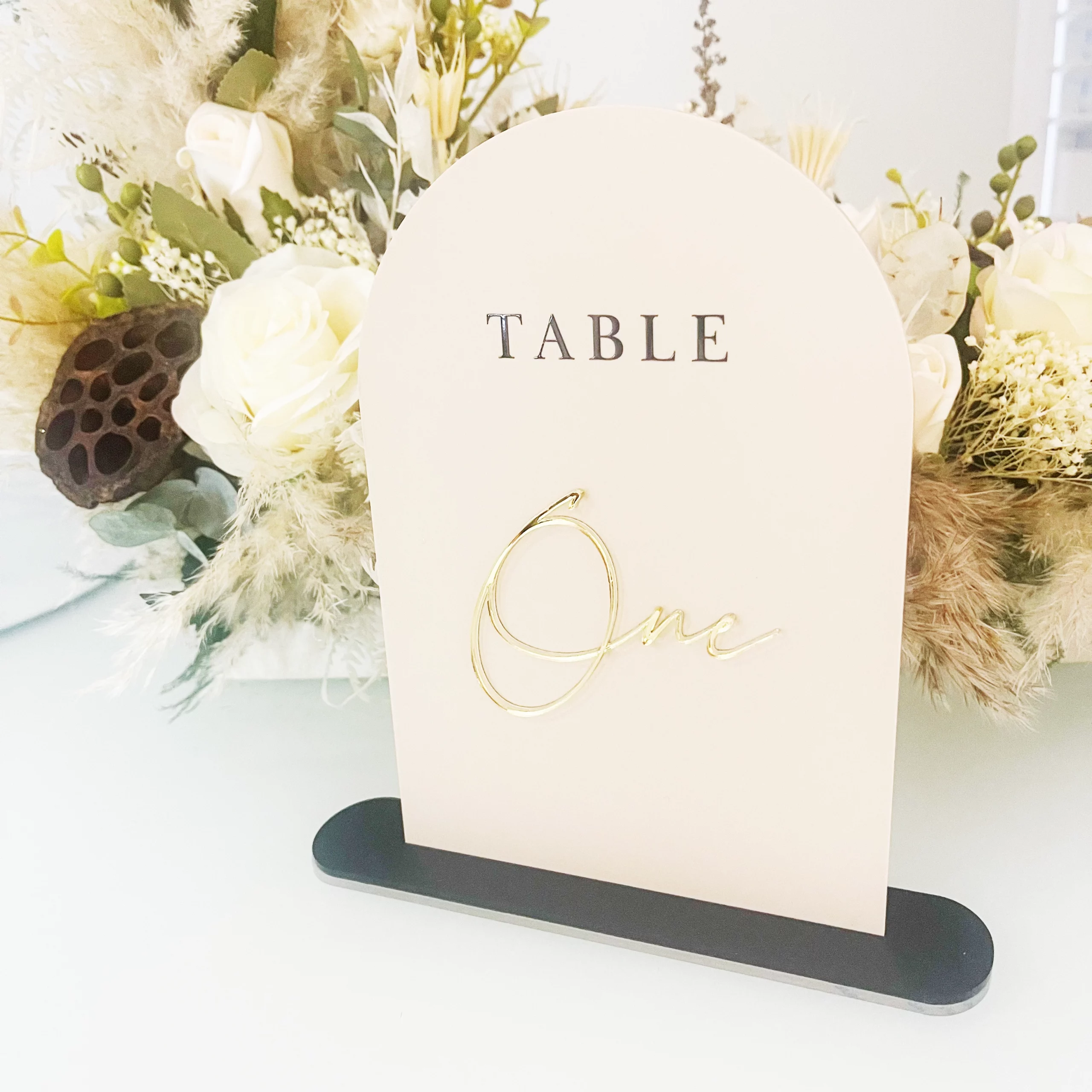Dome Top Elegant Wedding Table Numbers - Image 3