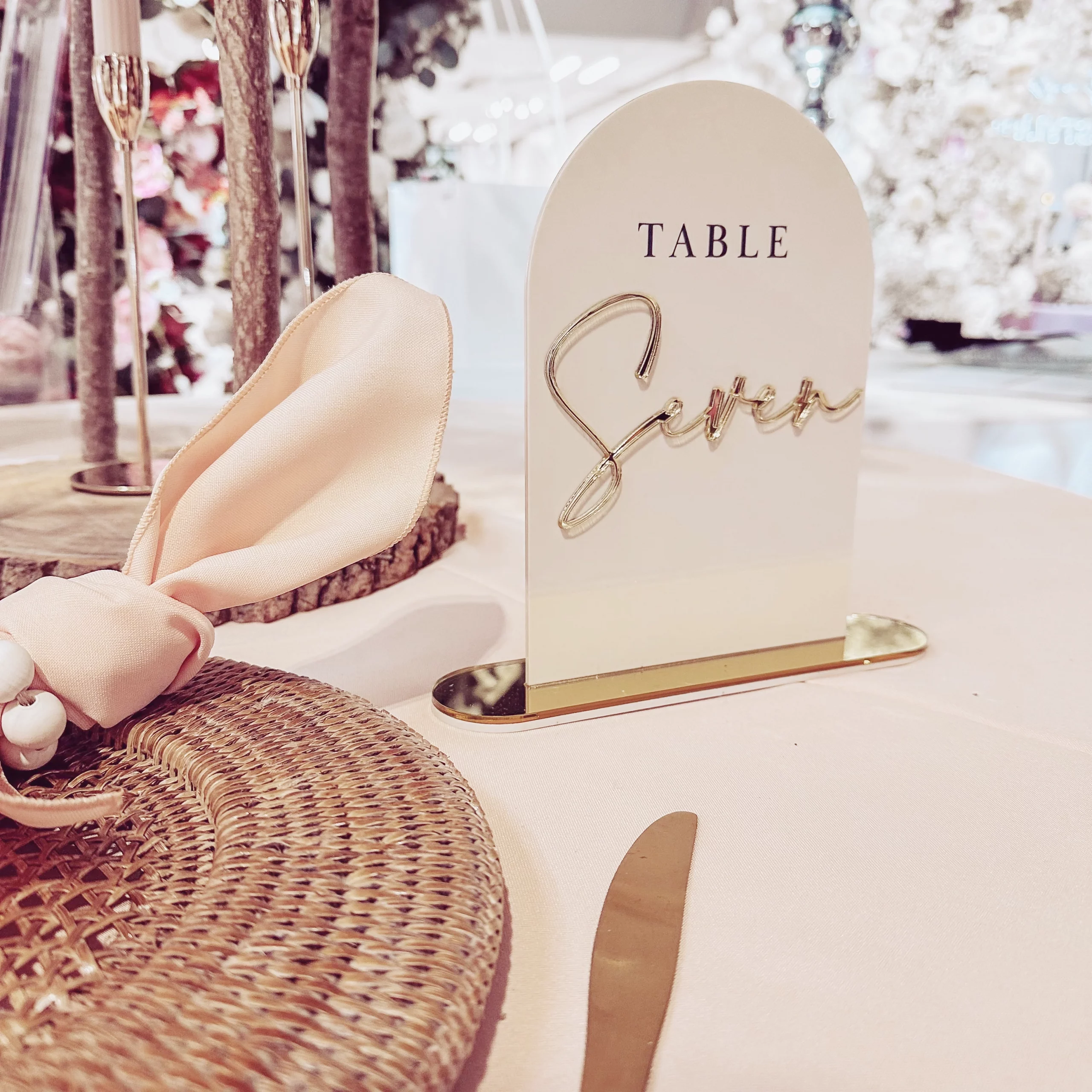 Dome Top Elegant Wedding Table Numbers - Image 2
