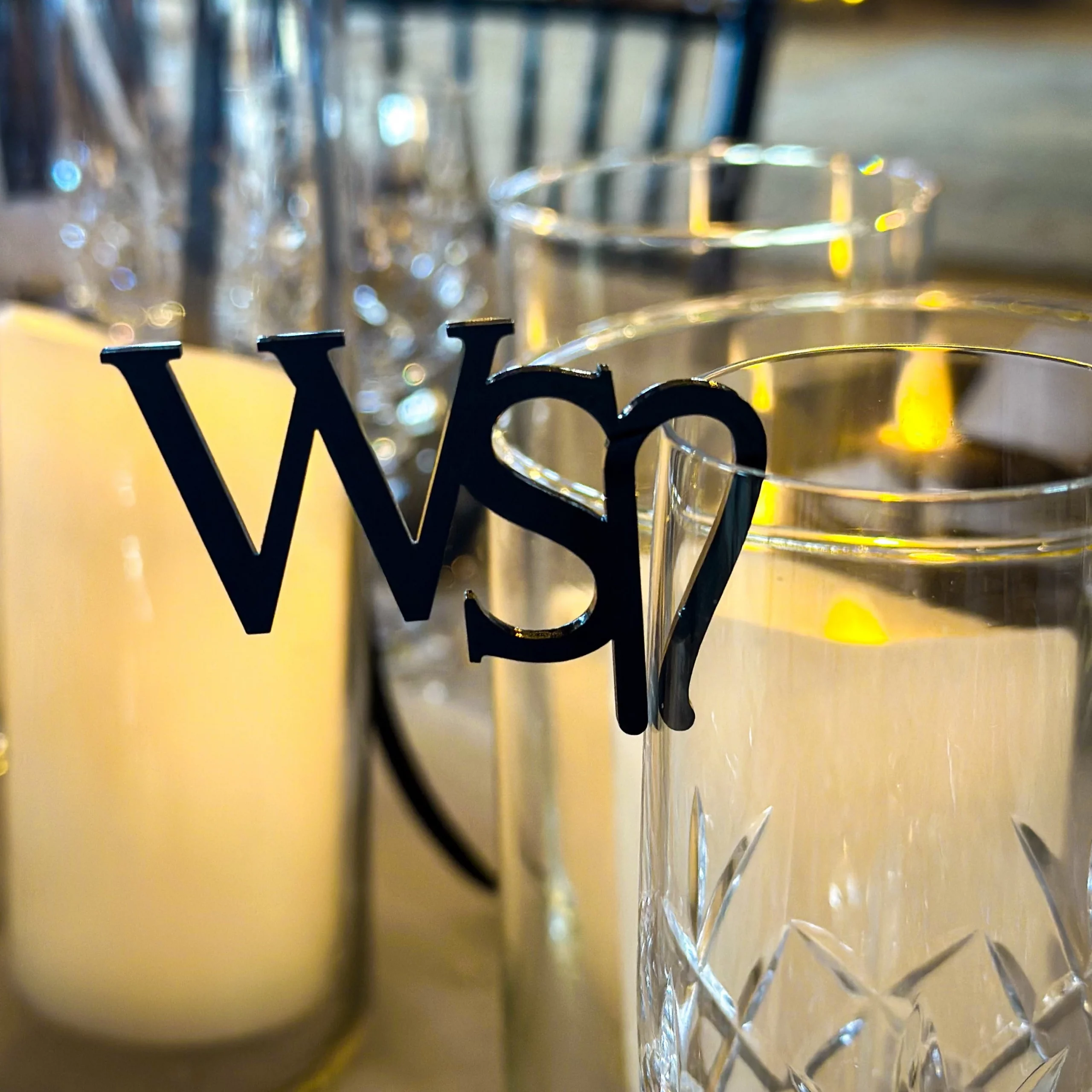 Monogram Personalized Wedding Glass Charms