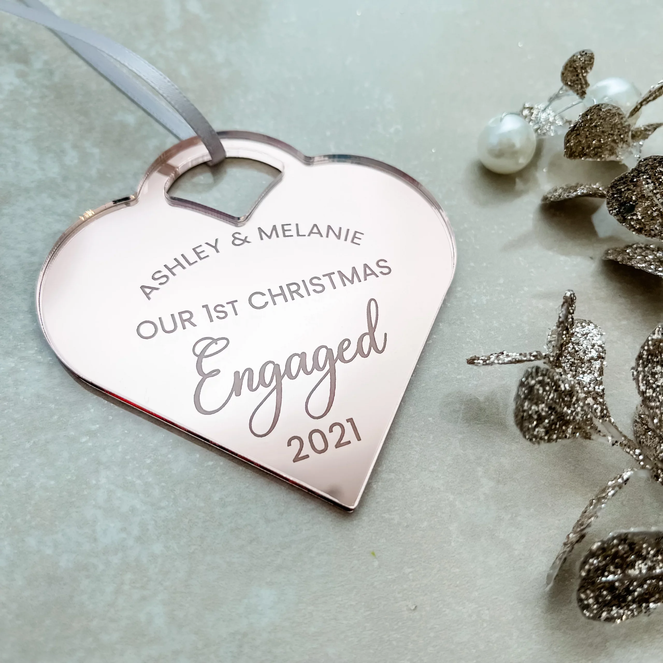 Our 1st Christmas Engaged Couples Bauble - Image 3