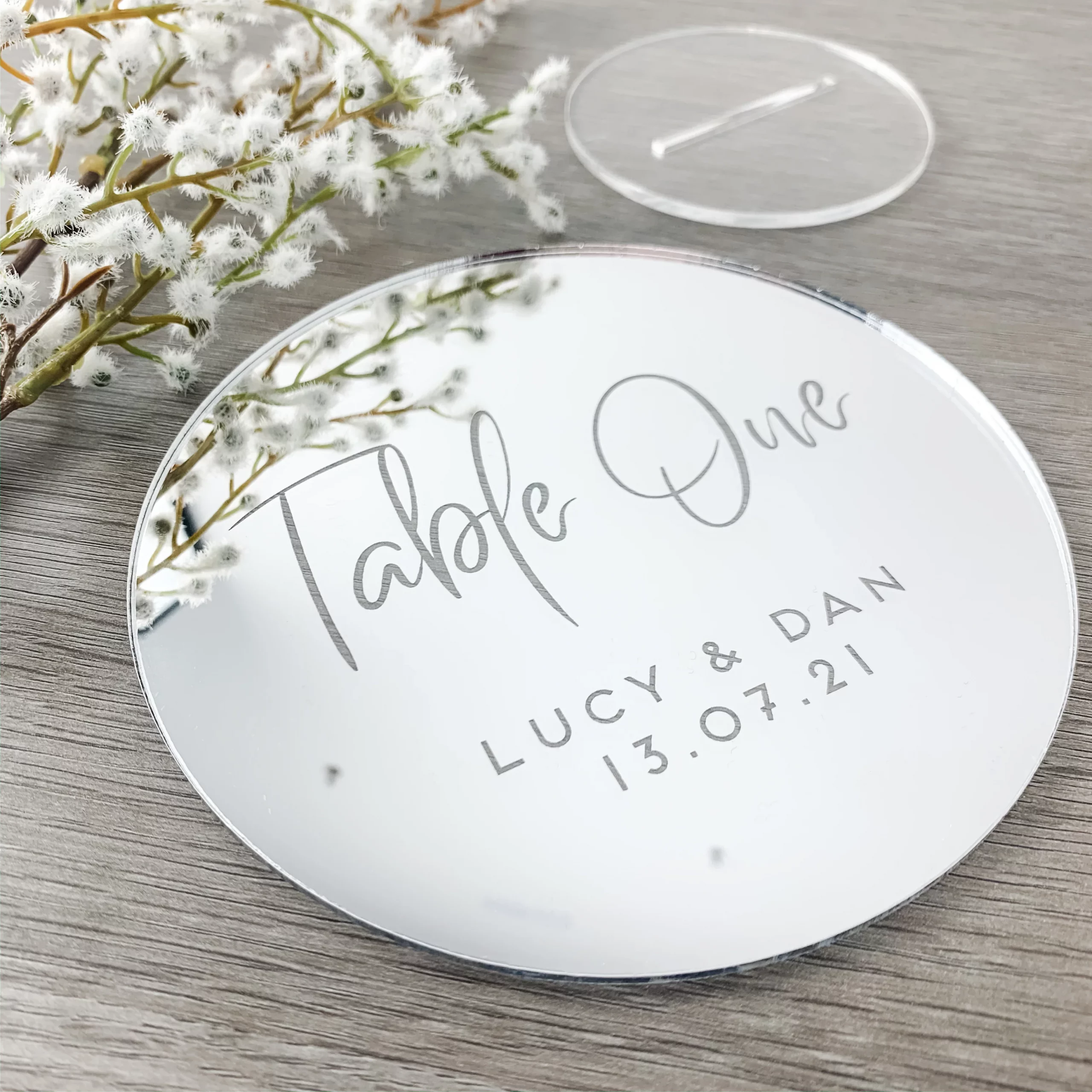 Silver Mirror Table Numbers - Image 2