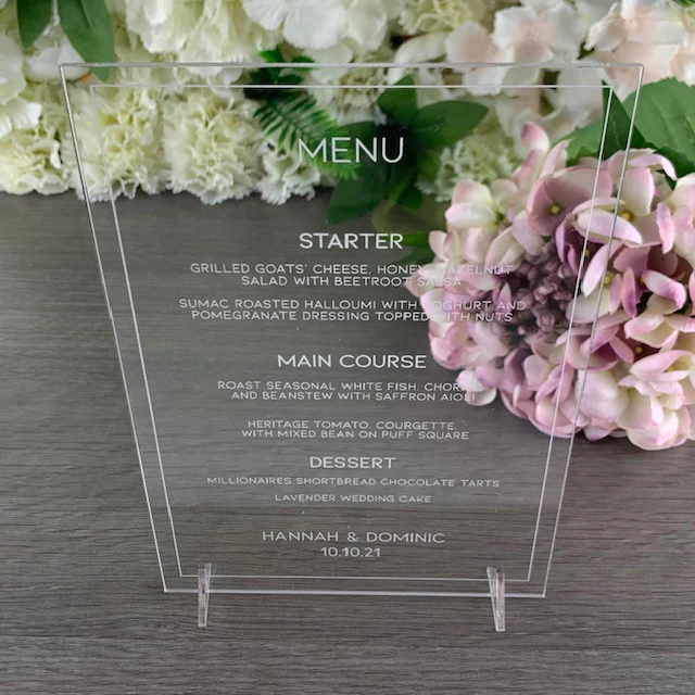 Luxury Engraved A5 Wedding Menu - Image 3