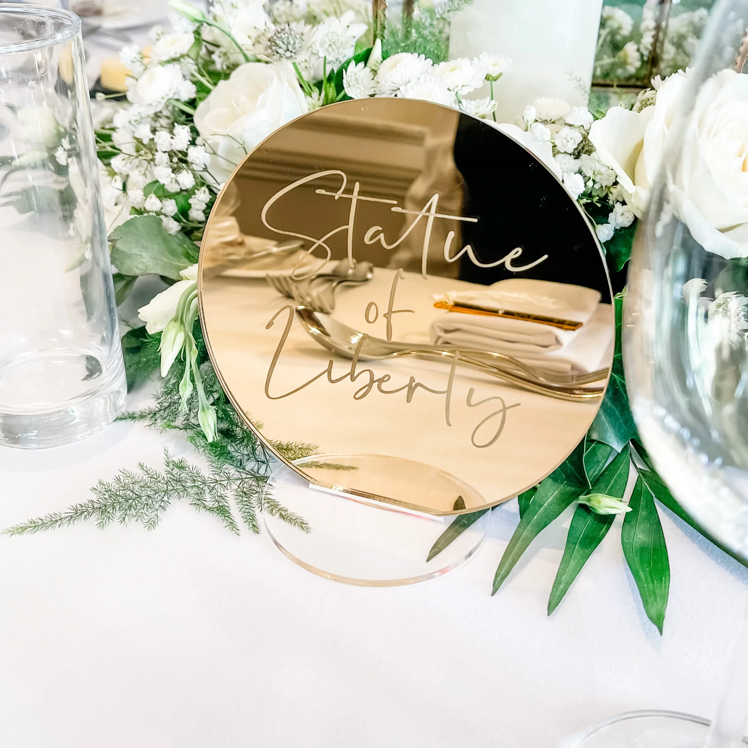 Gold Mirror Wedding Table Name - Image 4