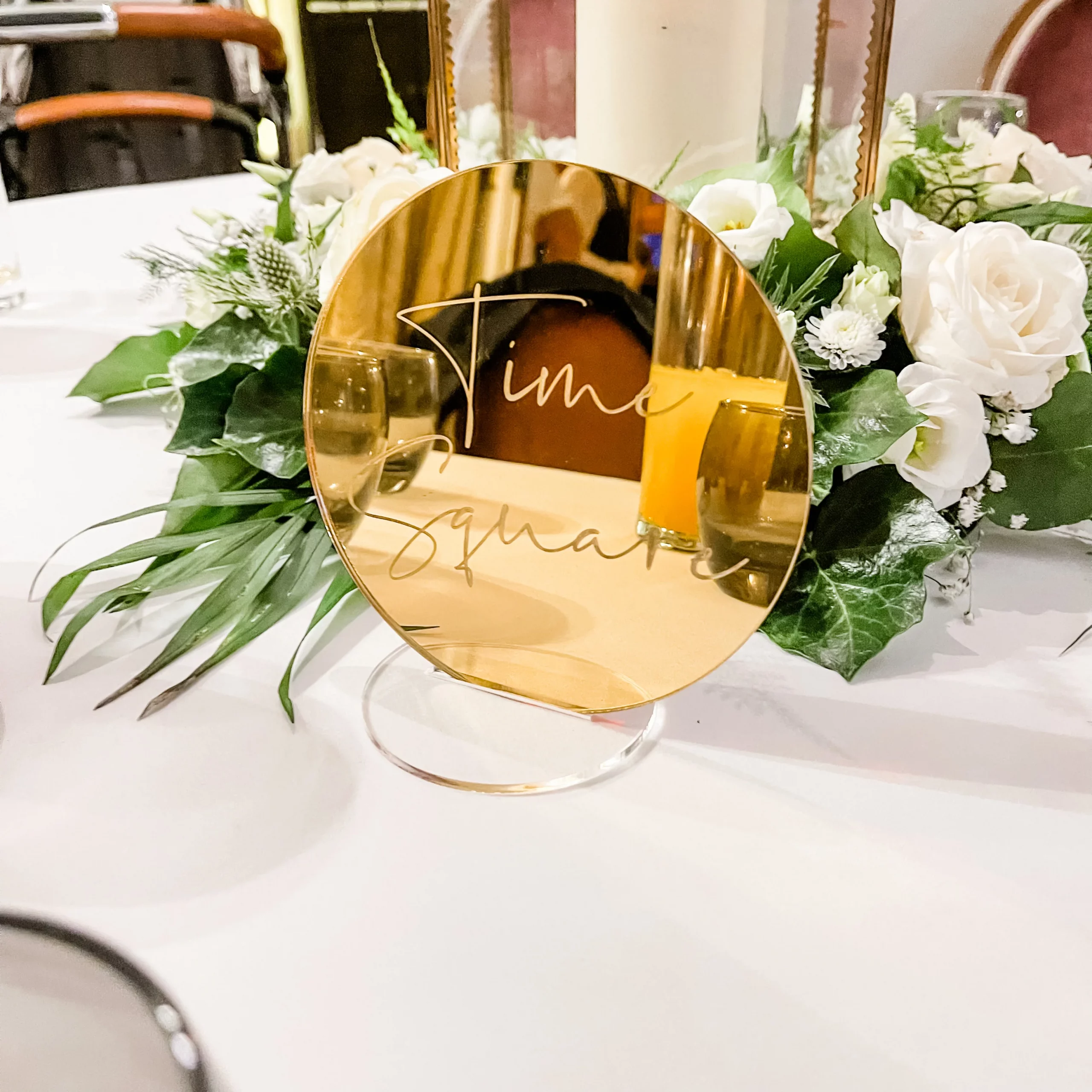 Gold Mirror Wedding Table Name - Image 3