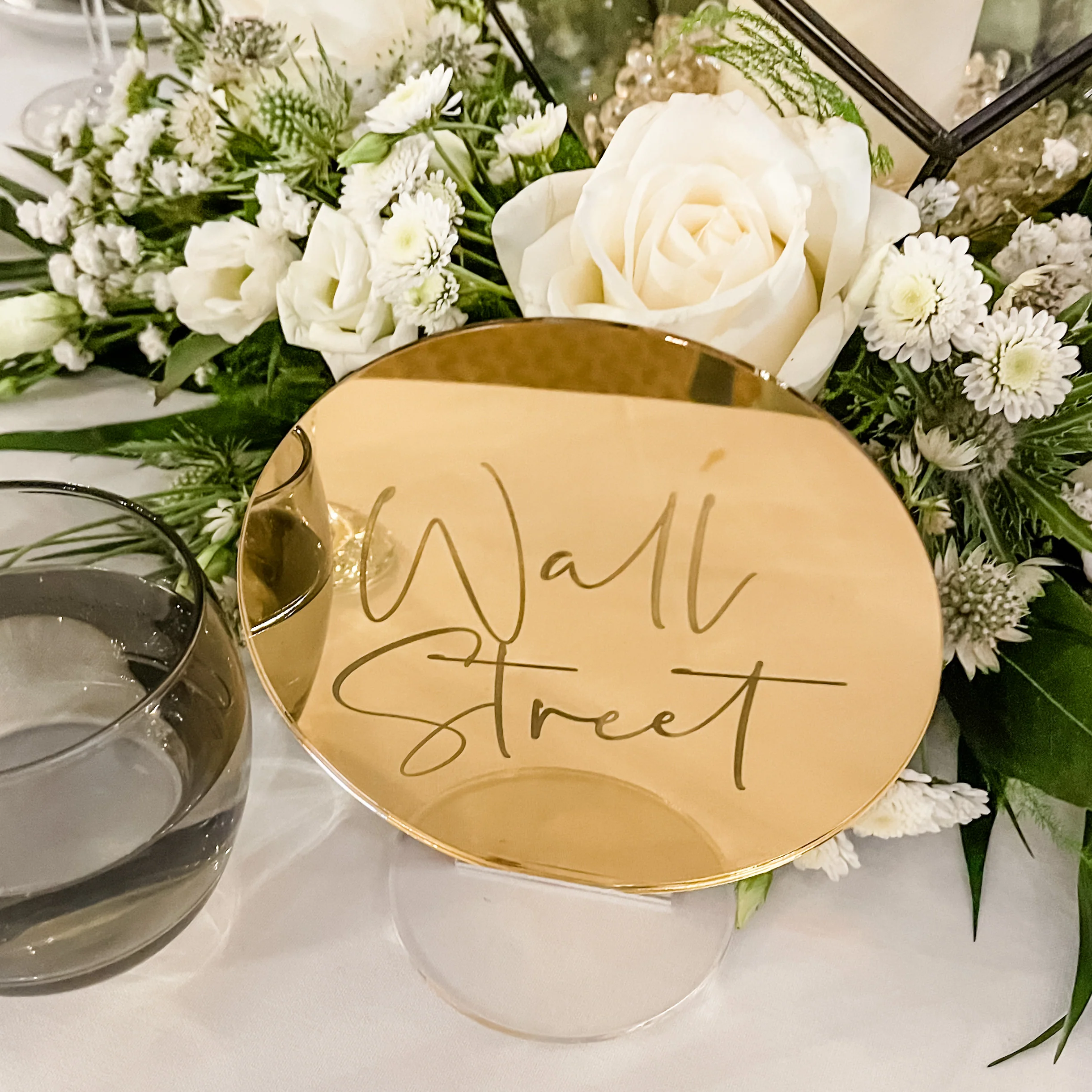 Gold Mirror Wedding Table Name - Image 2