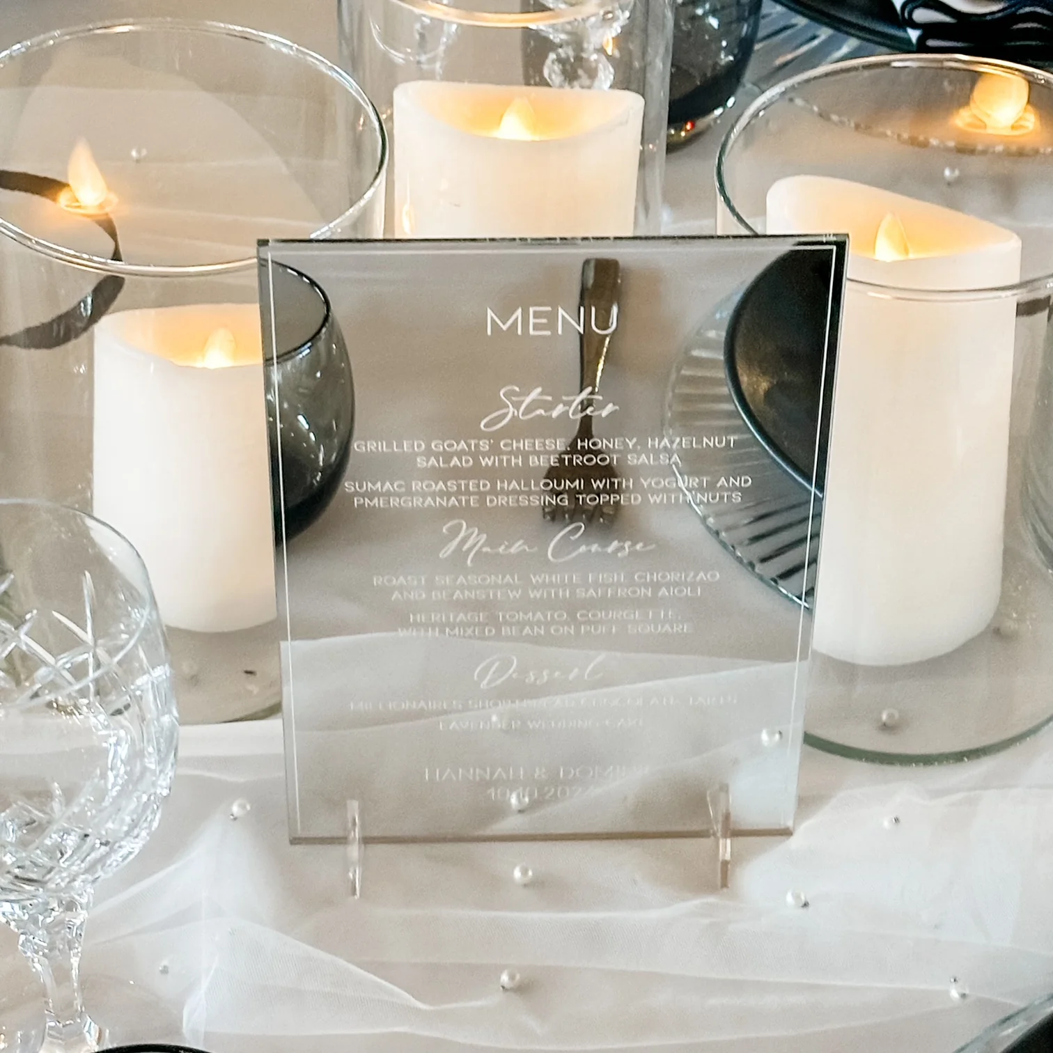 Luxury Engraved A5 Wedding Menu - Image 2