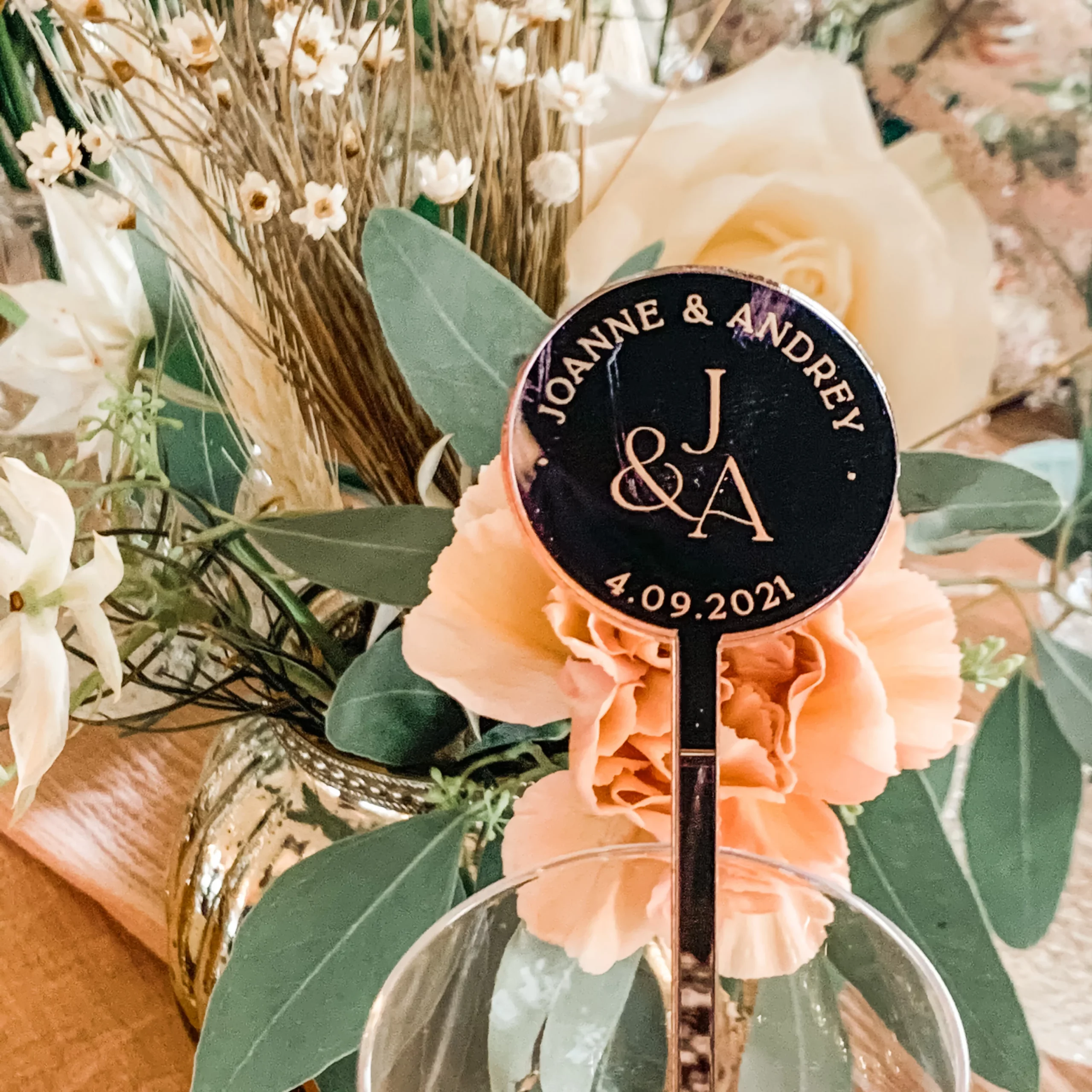 Monogram Mirror personalized Cocktail Stirrer - Image 3