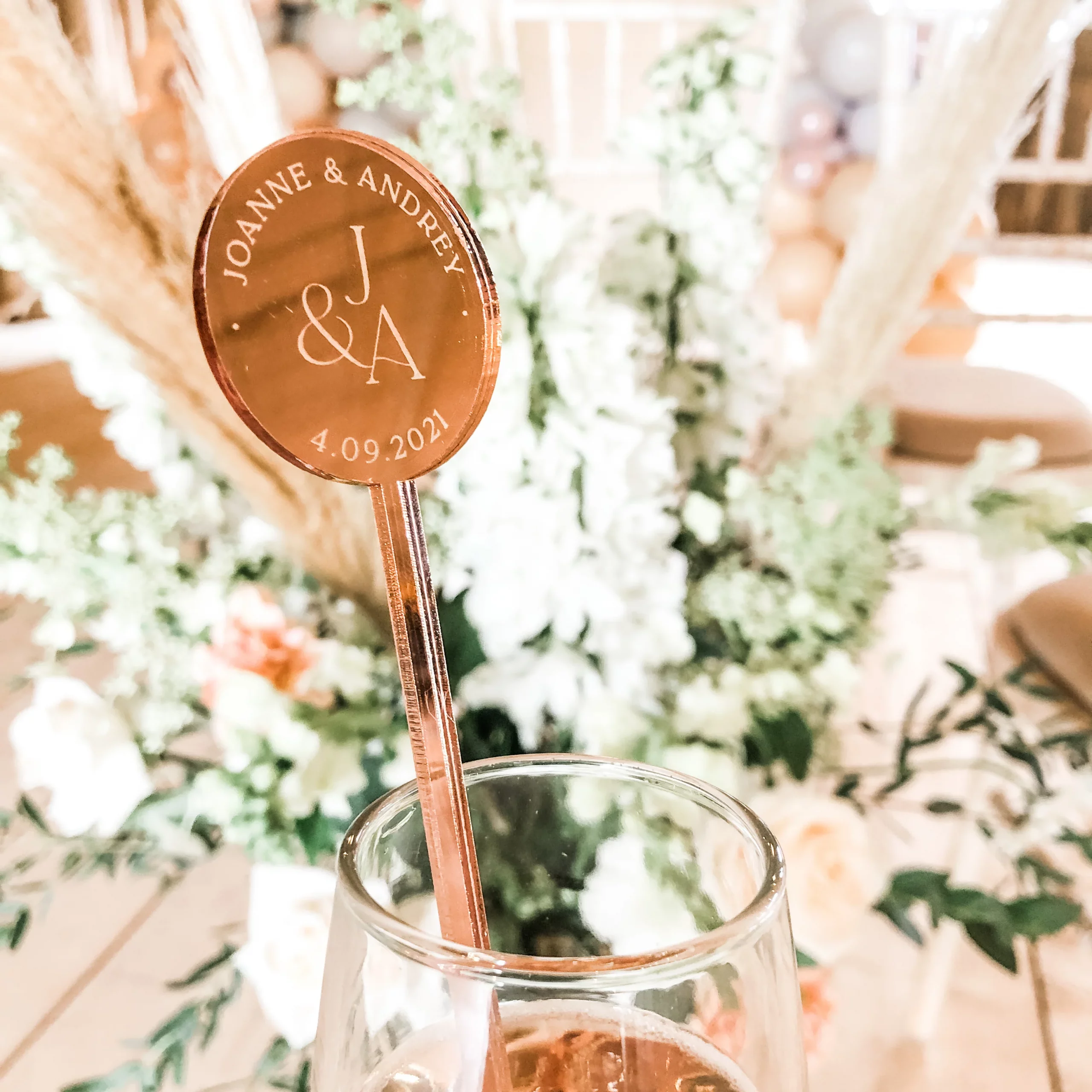 Monogram Mirror personalized Cocktail Stirrer - Image 2