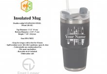 Personalized Insulated Stainless-Steel Mug – 591ml (20oz)