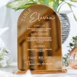 Luxury Combined Dome Table Number & Menu