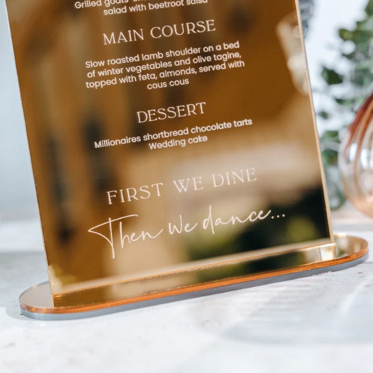 Luxury Combined Dome Table Number & Menu - Image 2