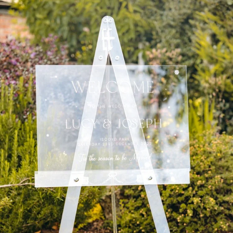 Christmas Wedding Engraved Welcome Sign - Image 3