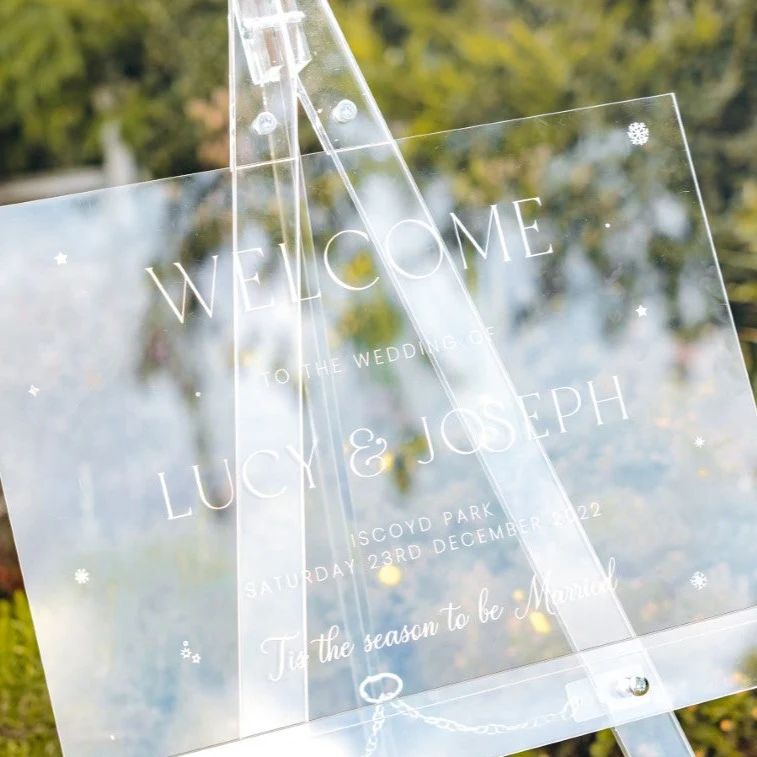 Christmas Wedding Engraved Welcome Sign