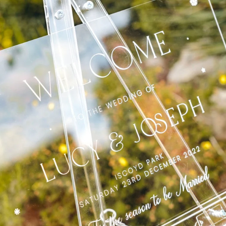 Christmas Wedding Engraved Welcome Sign - Image 2
