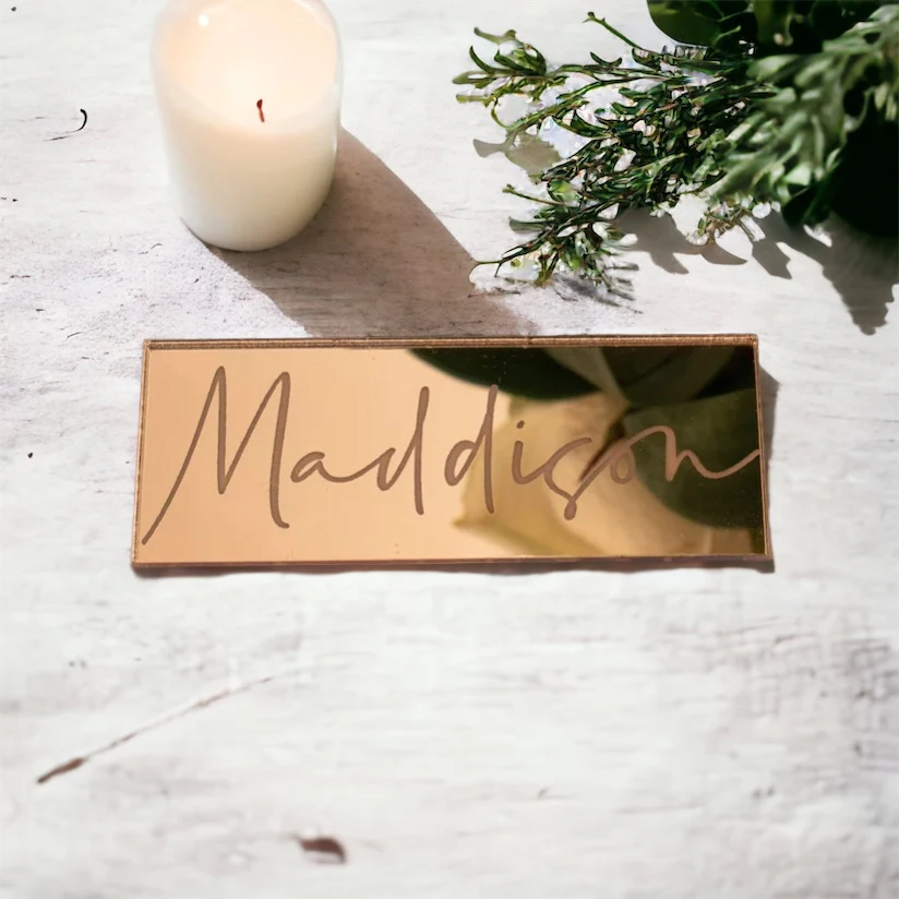 Wedding Rectangle Mirror Place Name - Image 3