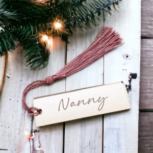 Luxury Mirror Place Card With Tassel