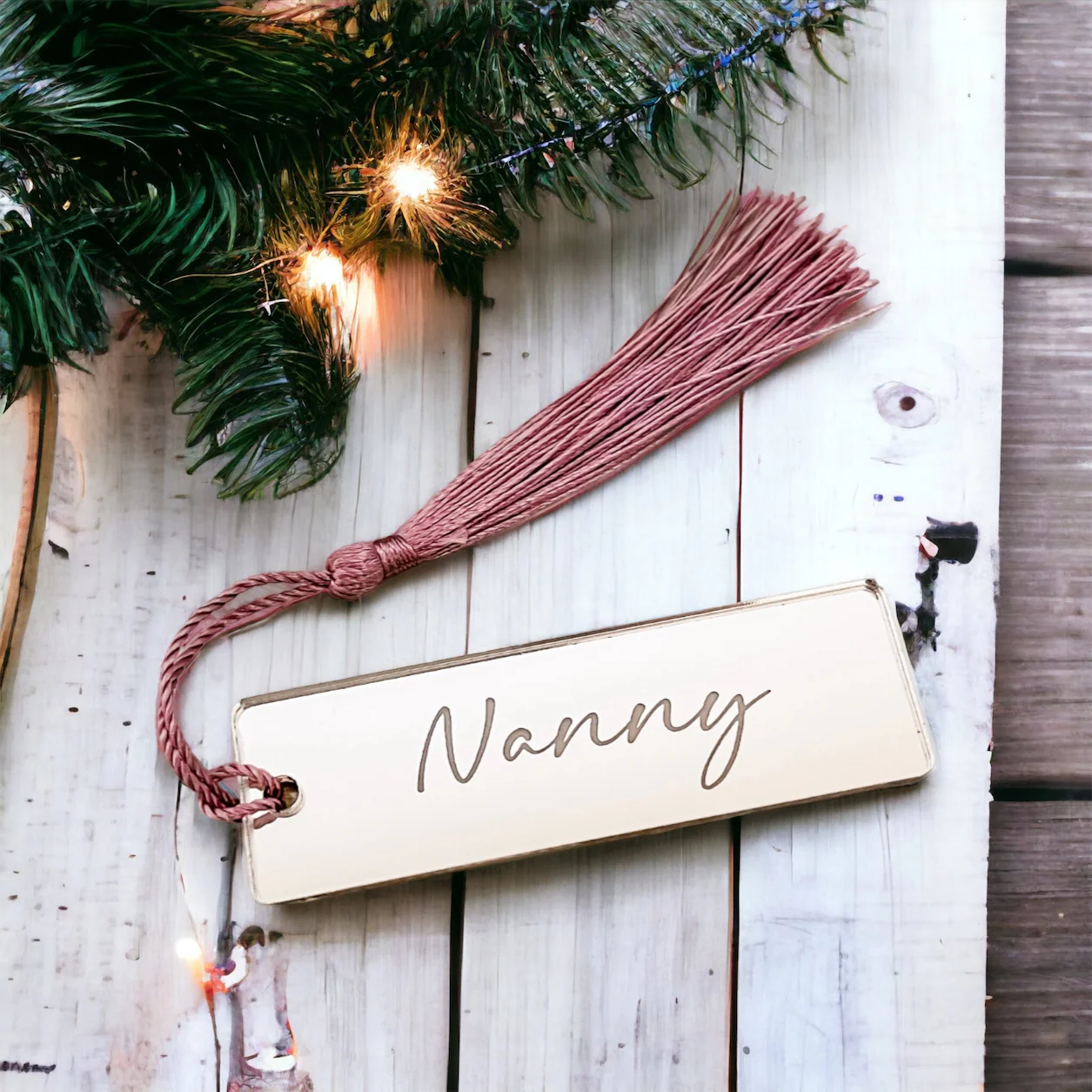 Luxury Mirror Place Card With Tassel