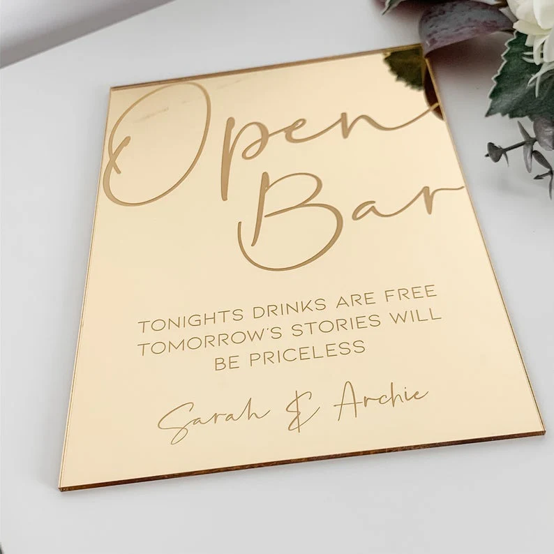 Open Bar Sign, Personalized Wedding Décor - Image 3