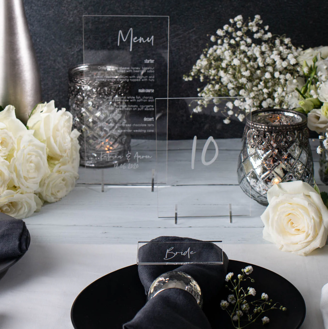 Minimalist Wedding Acrylic Place Card - Image 2