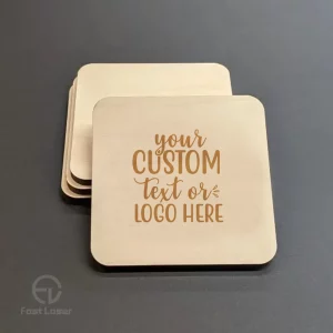 Logo Rounded Square Wood Coasters