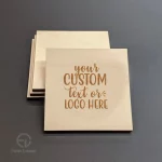 Logo Square Wood Coasters