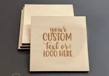 Logo Square Wood Coasters