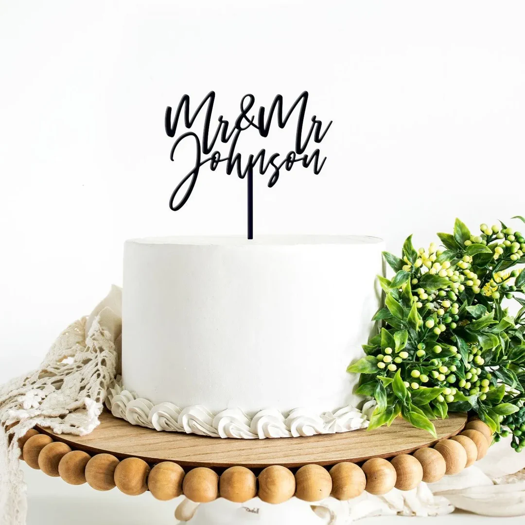 MRS AND MRS WEDDING CAKE TOPPER - Image 3