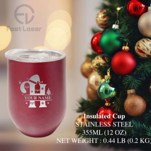 Dark Pink Insulated Cup – 12 oz with Personalized Engraving Available