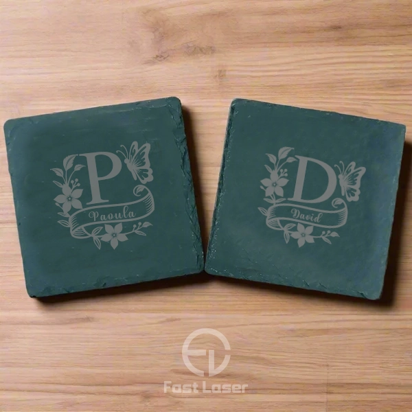 Custom Engraved Slate Coaster – Hand-Cut Natural Slate - Image 2